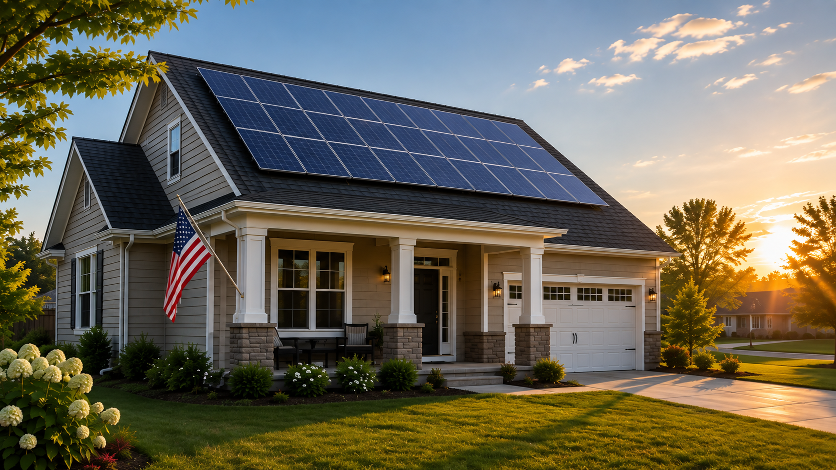 Illinois home with rooftop solar panels representing solar incentives and rebates available in 2026